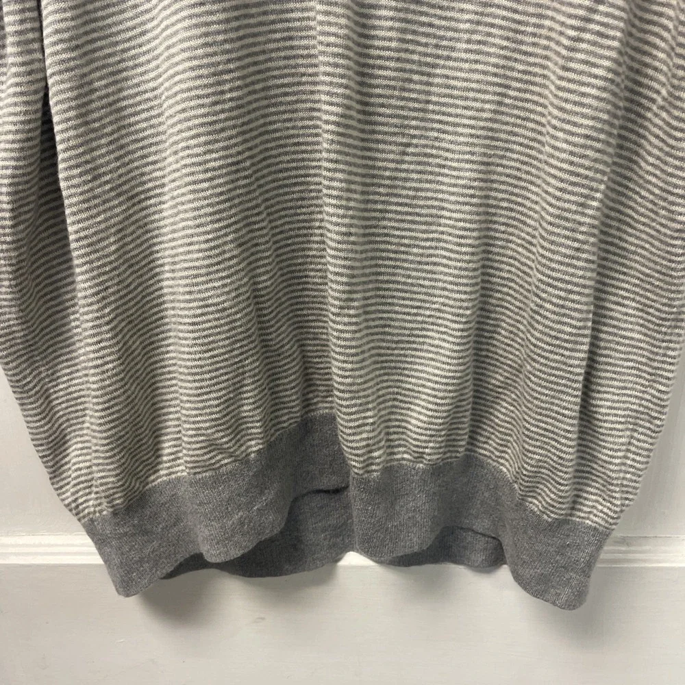 Banana Republic Men's Grey Striped Short Sleeve Polo Shirt Size XL